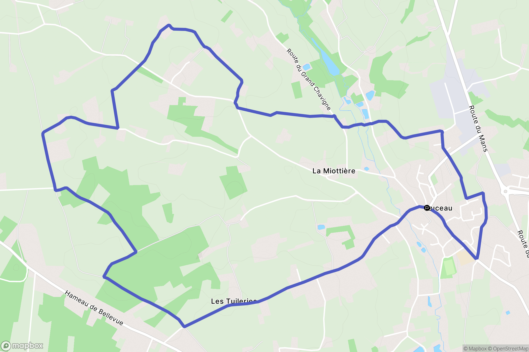 Luceau : carte du parcours de randonnée - France