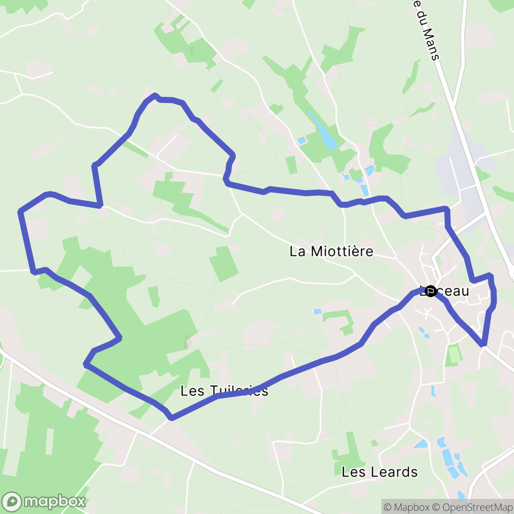 Luceau : carte du parcours de randonnée - France