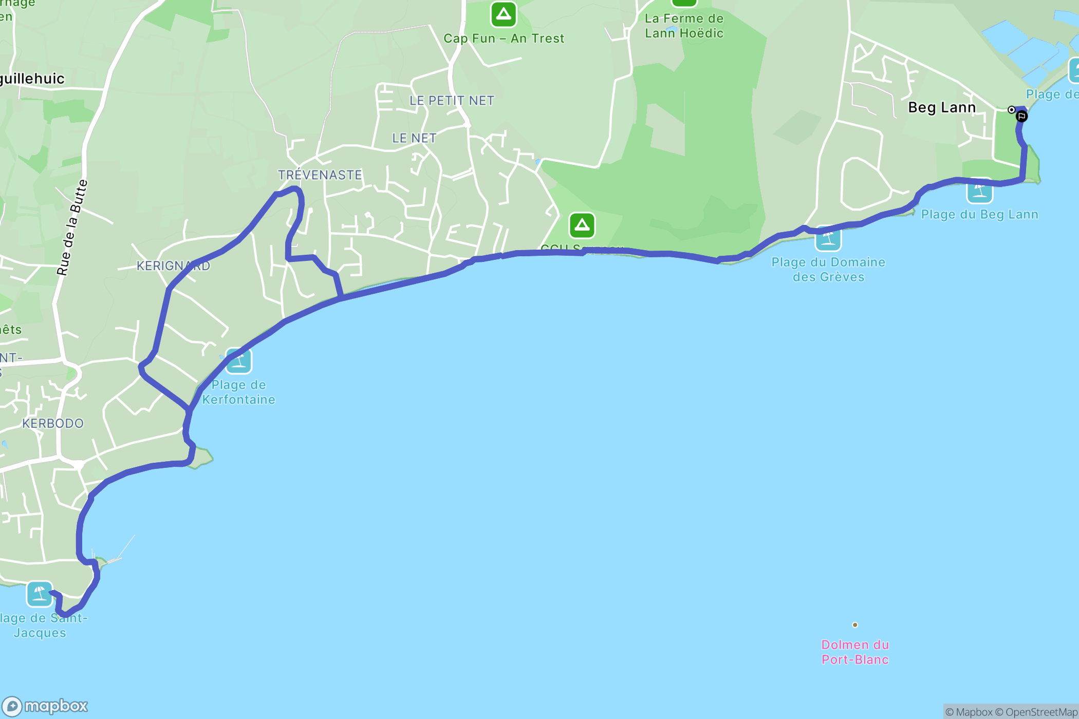 Sarzeau : carte du parcours de randonnée - France