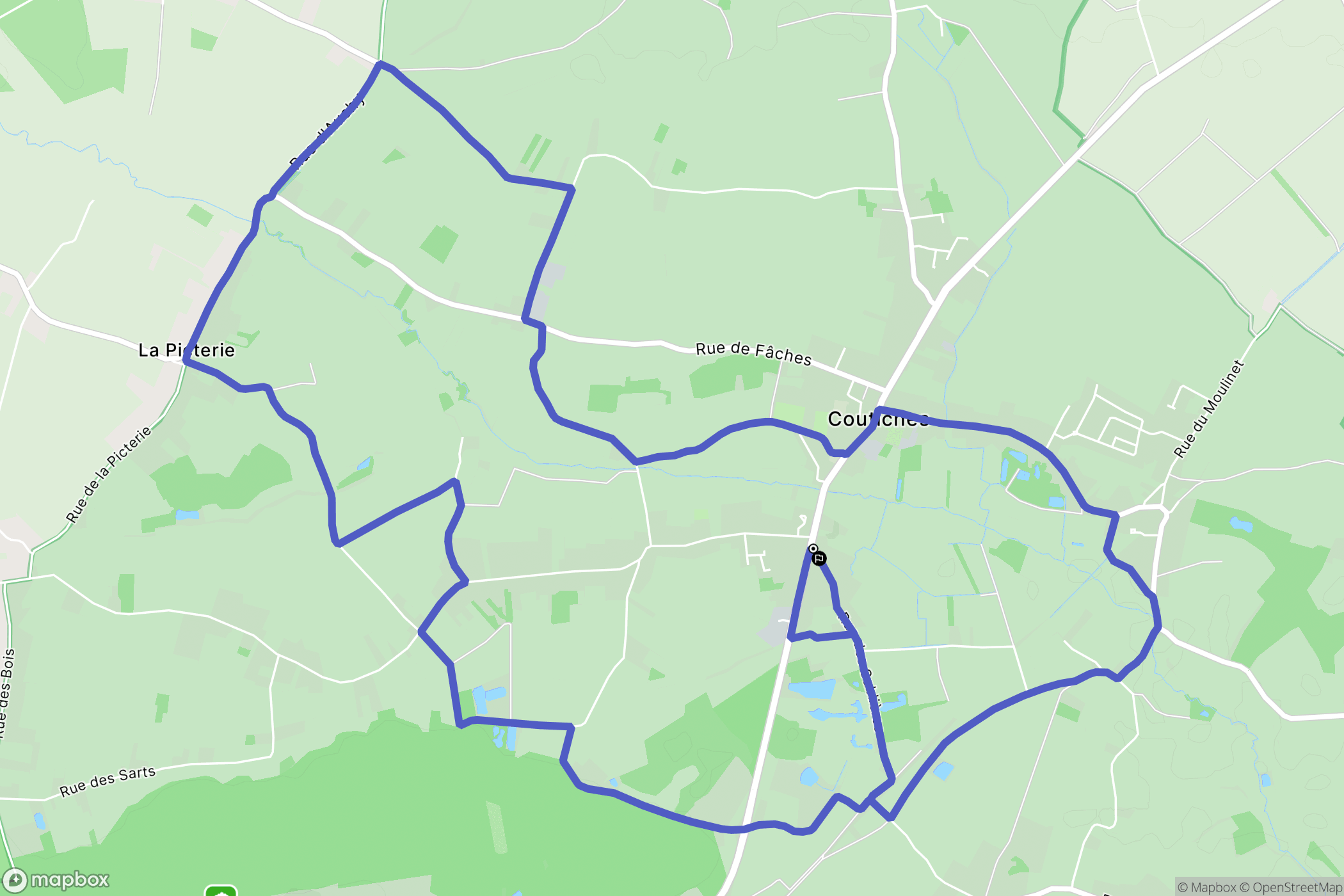 Coutiches : carte du parcours de randonnée - France