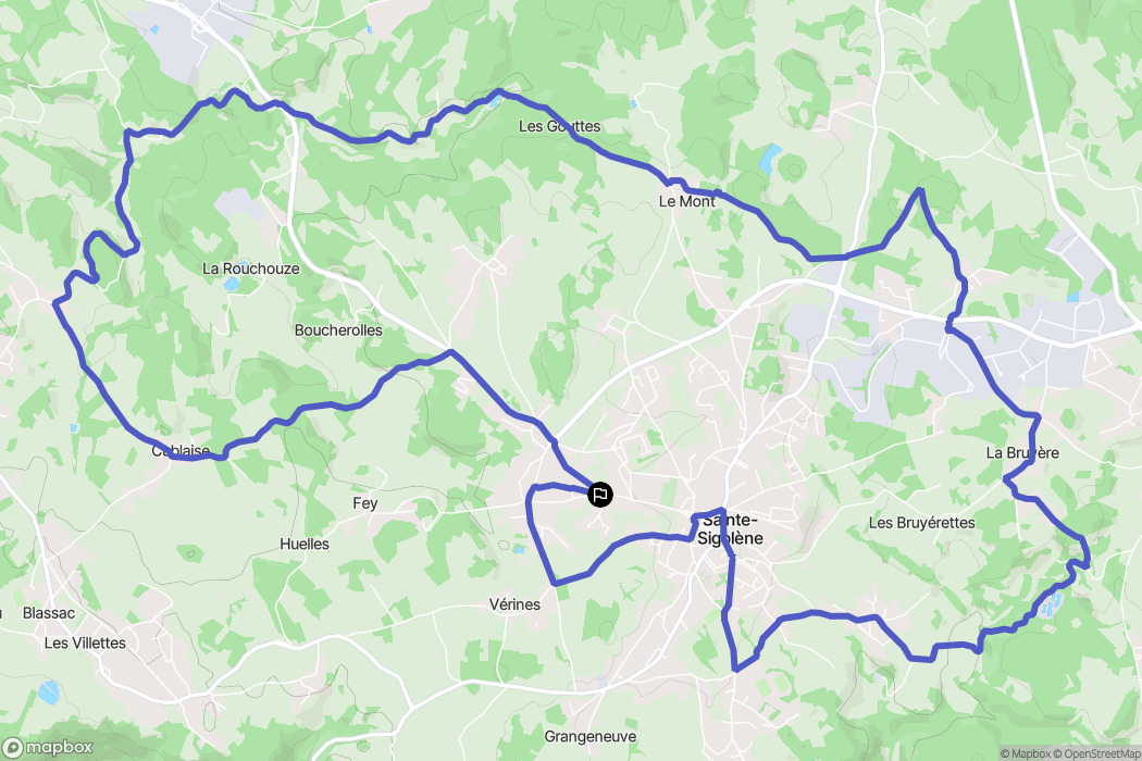 Sainte-Sigolène : carte du parcours de randonnée - France