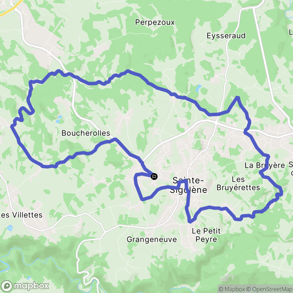 Sainte-Sigolène : carte du parcours de randonnée - France