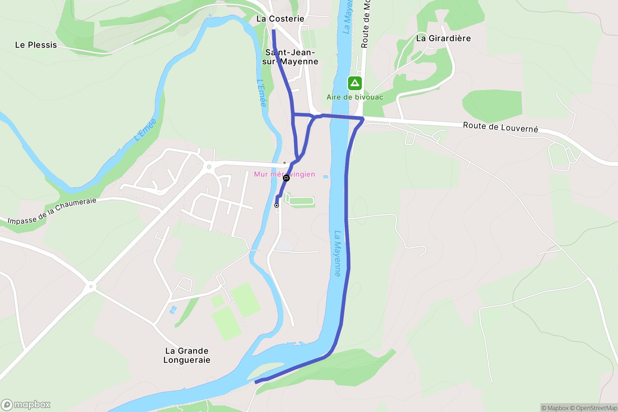 Saint-Jean-sur-Mayenne : carte du parcours de randonnée - France