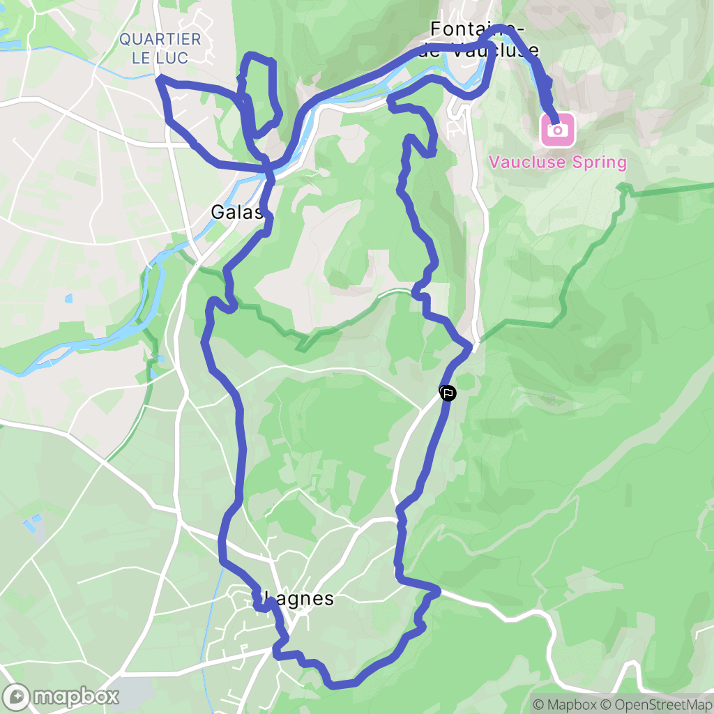 Lagnes : carte du parcours de randonnée - France