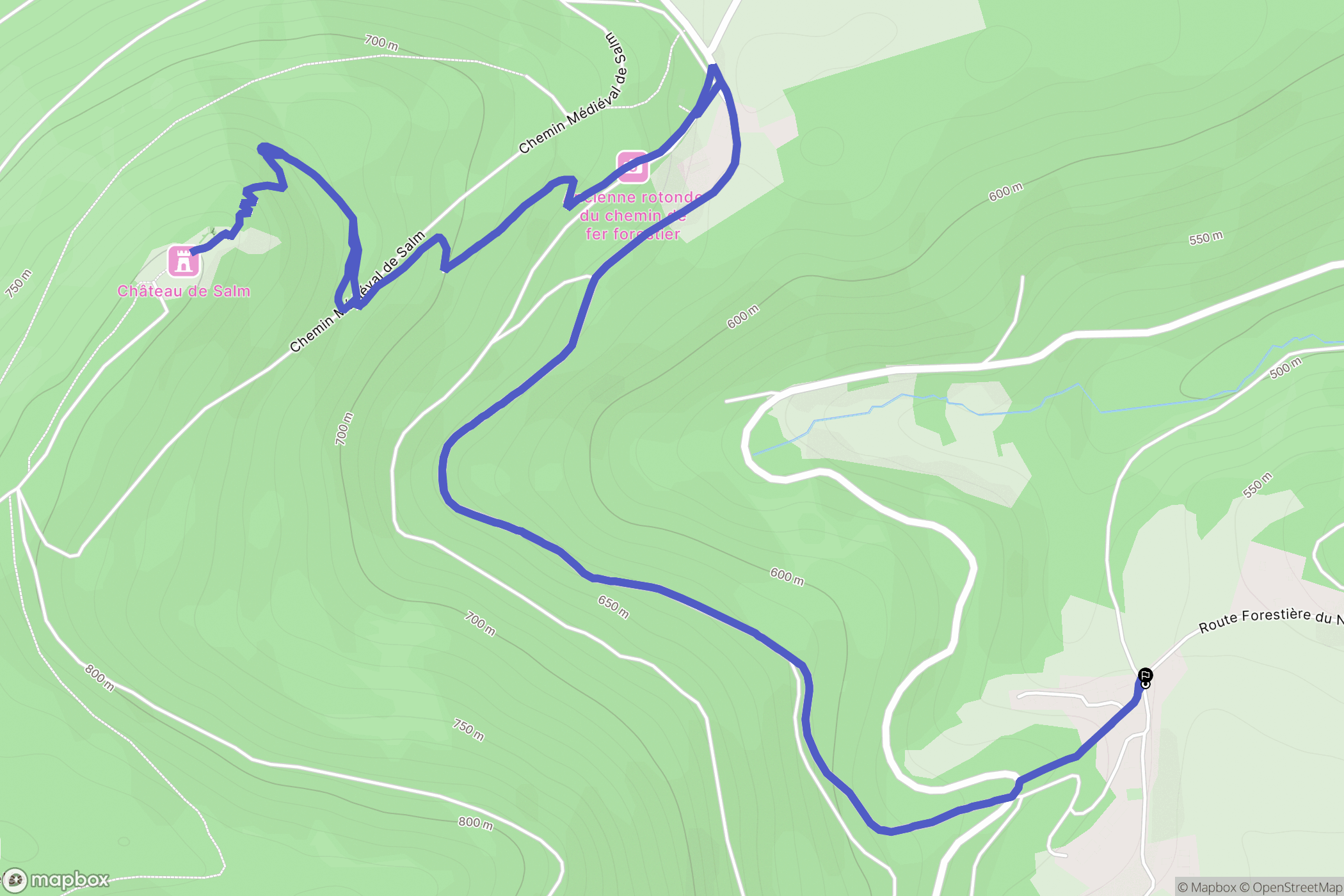 La Broque : carte du parcours de randonnée - France