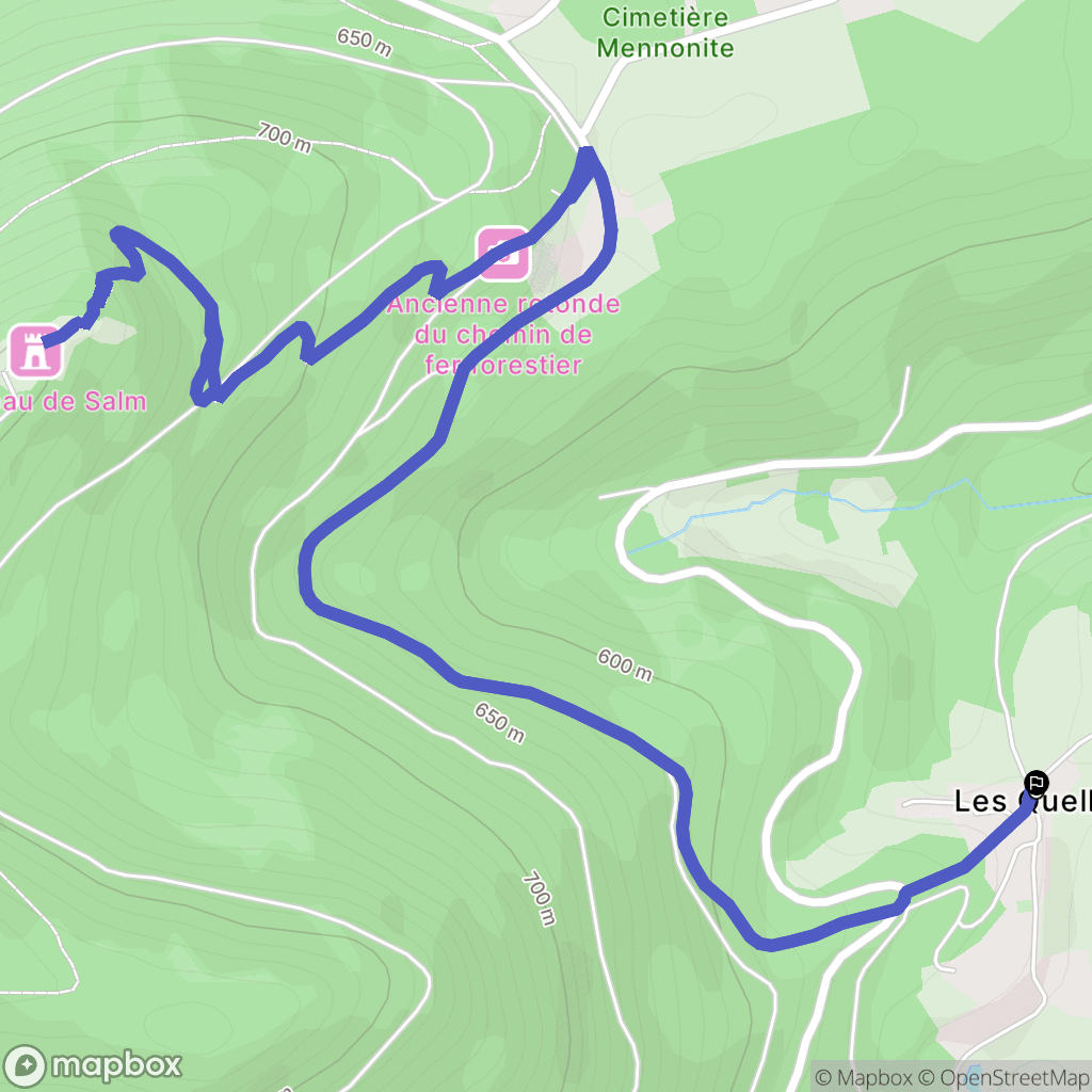 La Broque : carte du parcours de randonnée - France