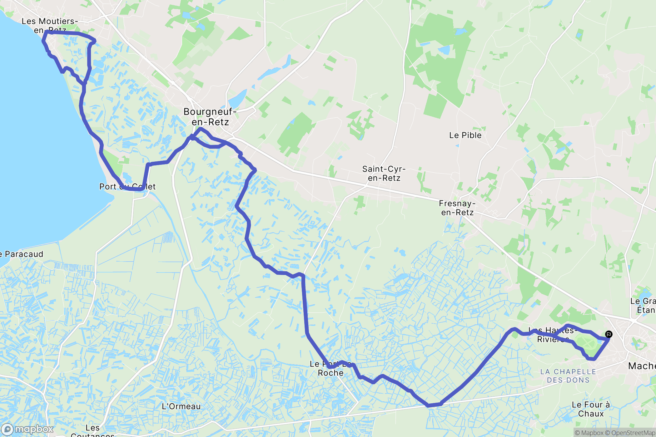 Machecoul-Saint-Même : carte du parcours de randonnée - France