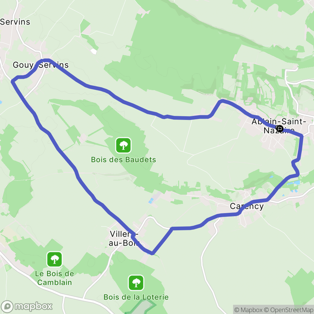 Ablain-Saint-Nazaire : carte du parcours de randonnée - France