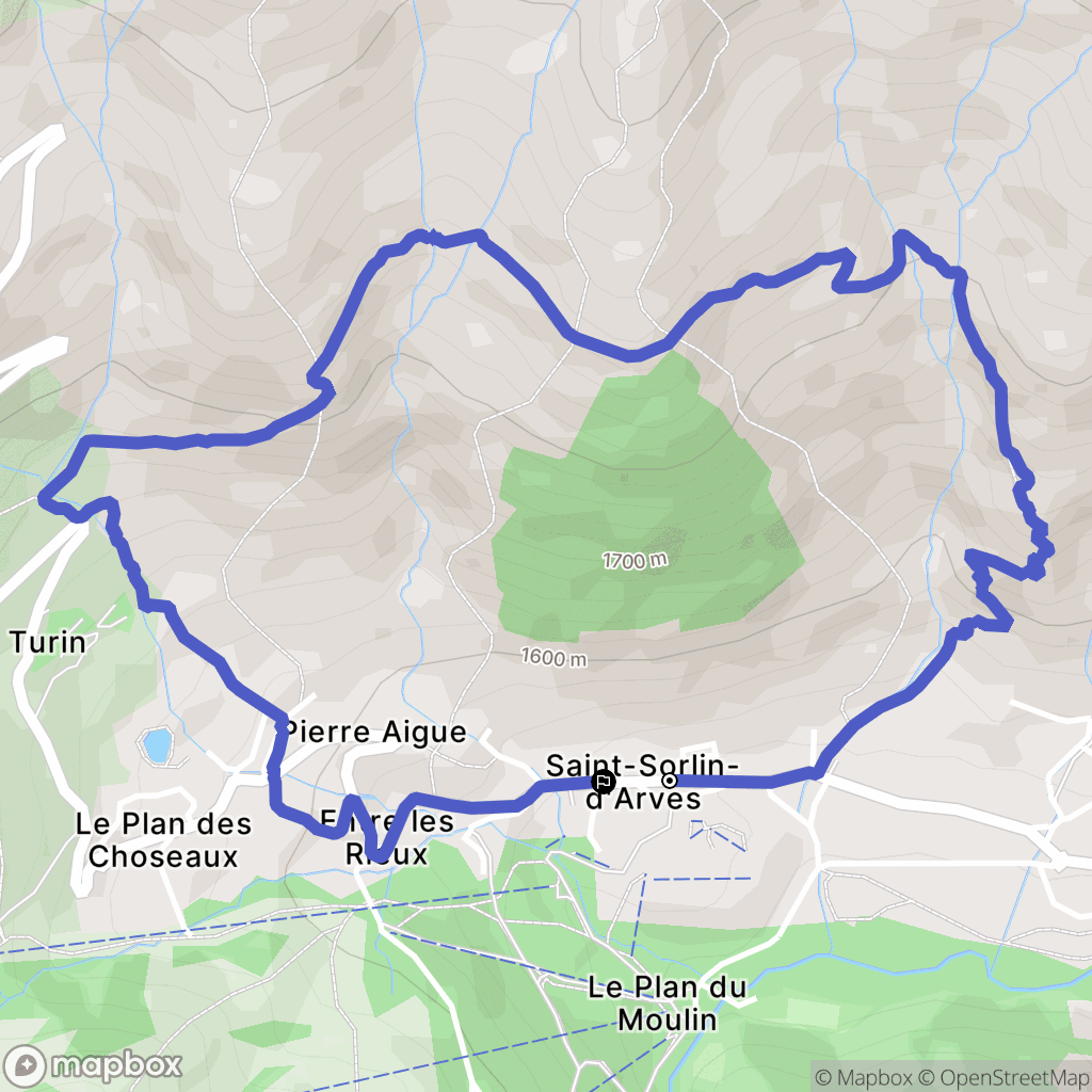 Saint-Sorlin-d'Arves : carte du parcours de randonnée - France