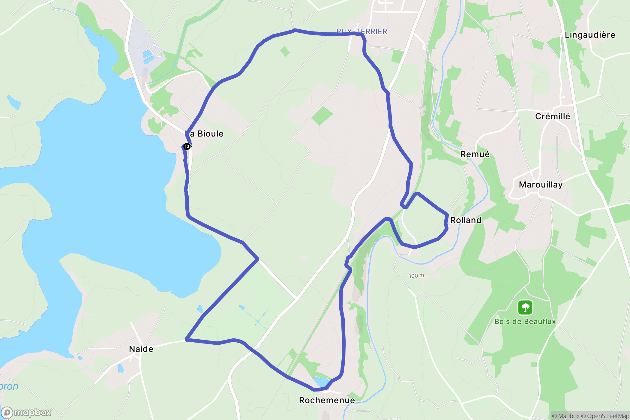 Saint-Loup-Lamairé : carte du parcours de randonnée - France