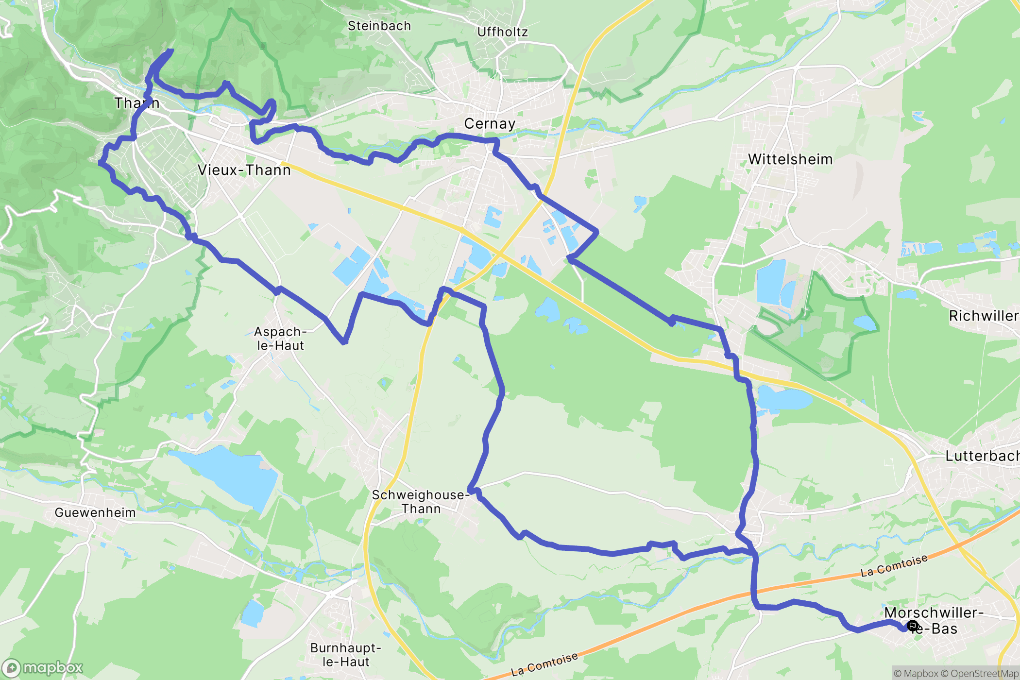 Morschwiller-le-Bas : carte du parcours de randonnée - France