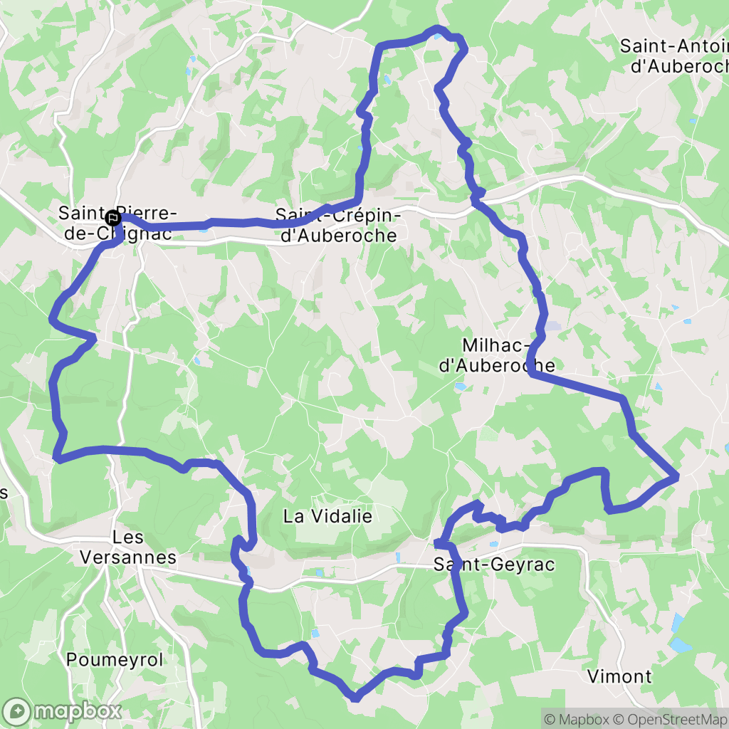 Saint-Pierre-de-Chignac : carte du parcours de randonnée - France
