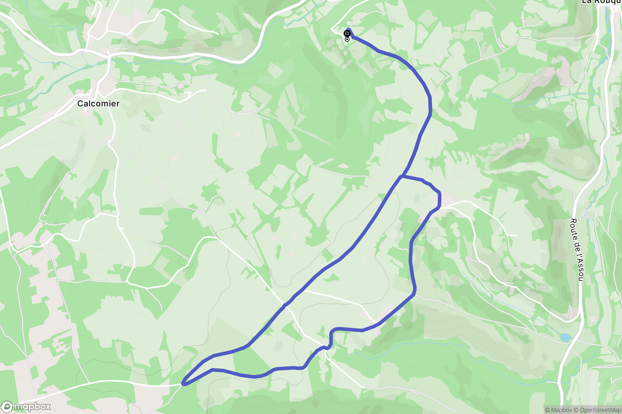 La Rouquette : carte du parcours de randonnée - France