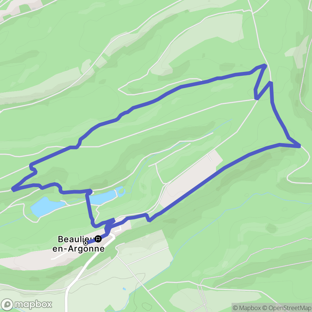 Beaulieu-en-Argonne : carte du parcours de randonnée - France