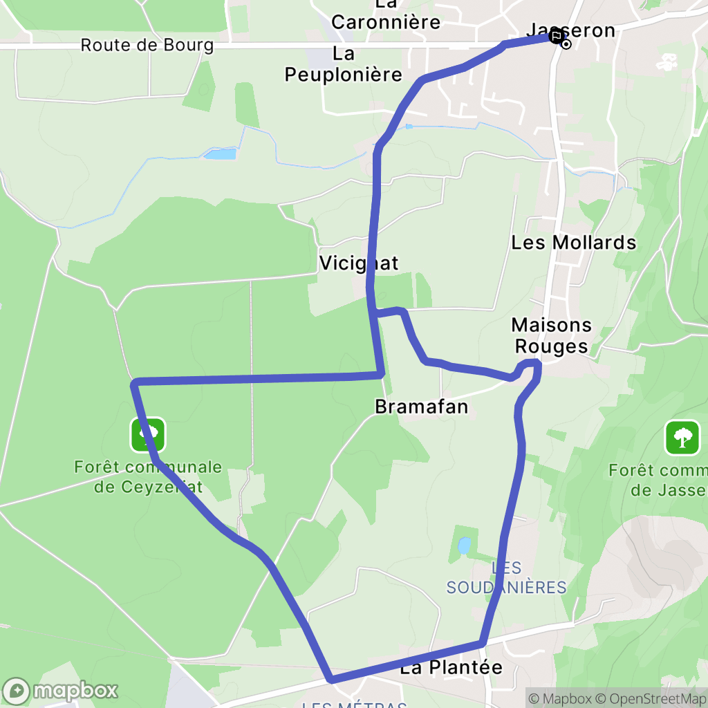 Jasseron : carte du parcours de randonnée - France
