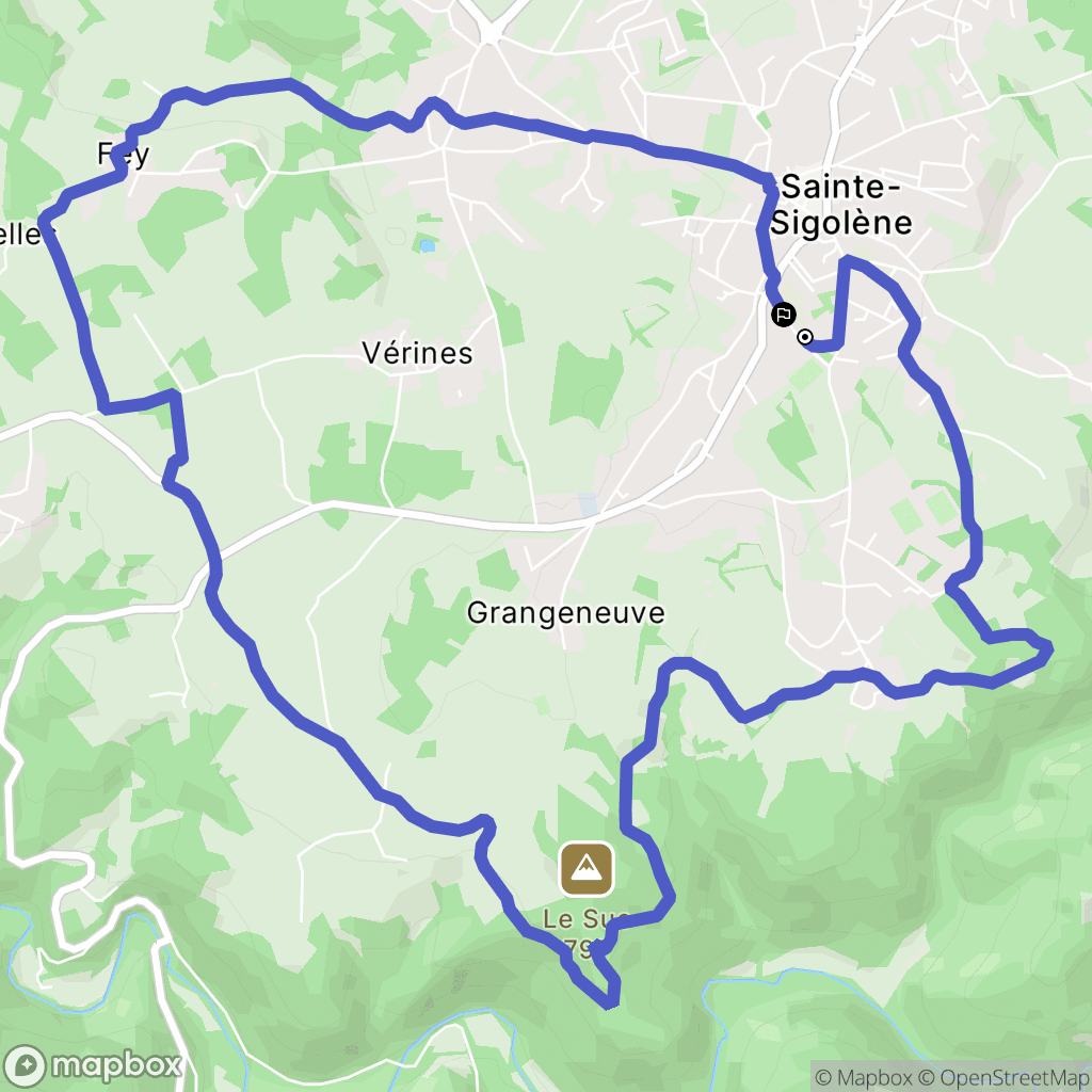Sainte-Sigolène : carte du parcours de randonnée - France