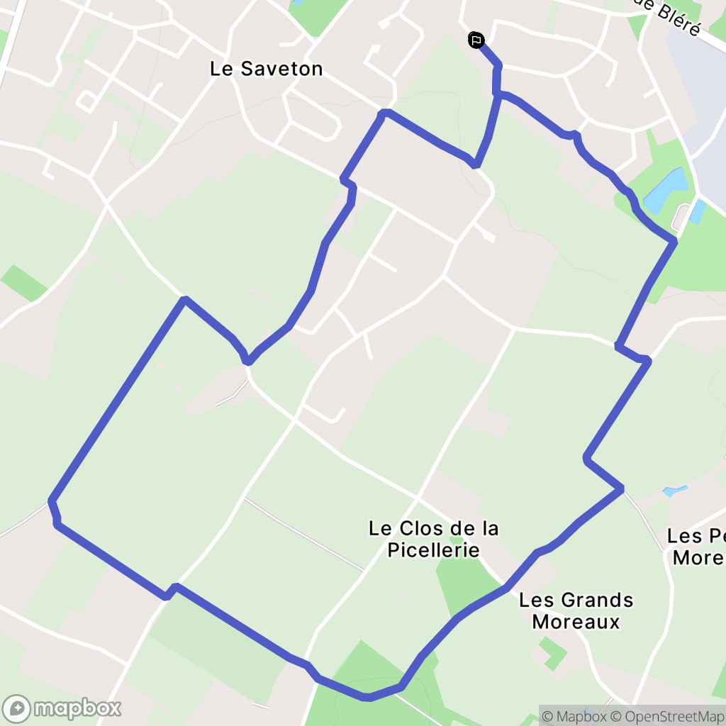 Véretz : carte du parcours de randonnée - France