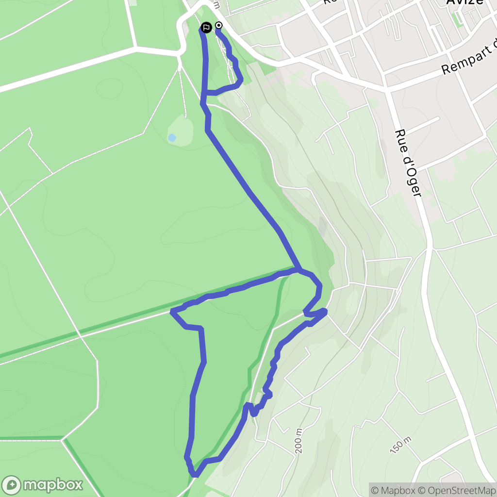 Avize : carte du parcours de randonnée - France