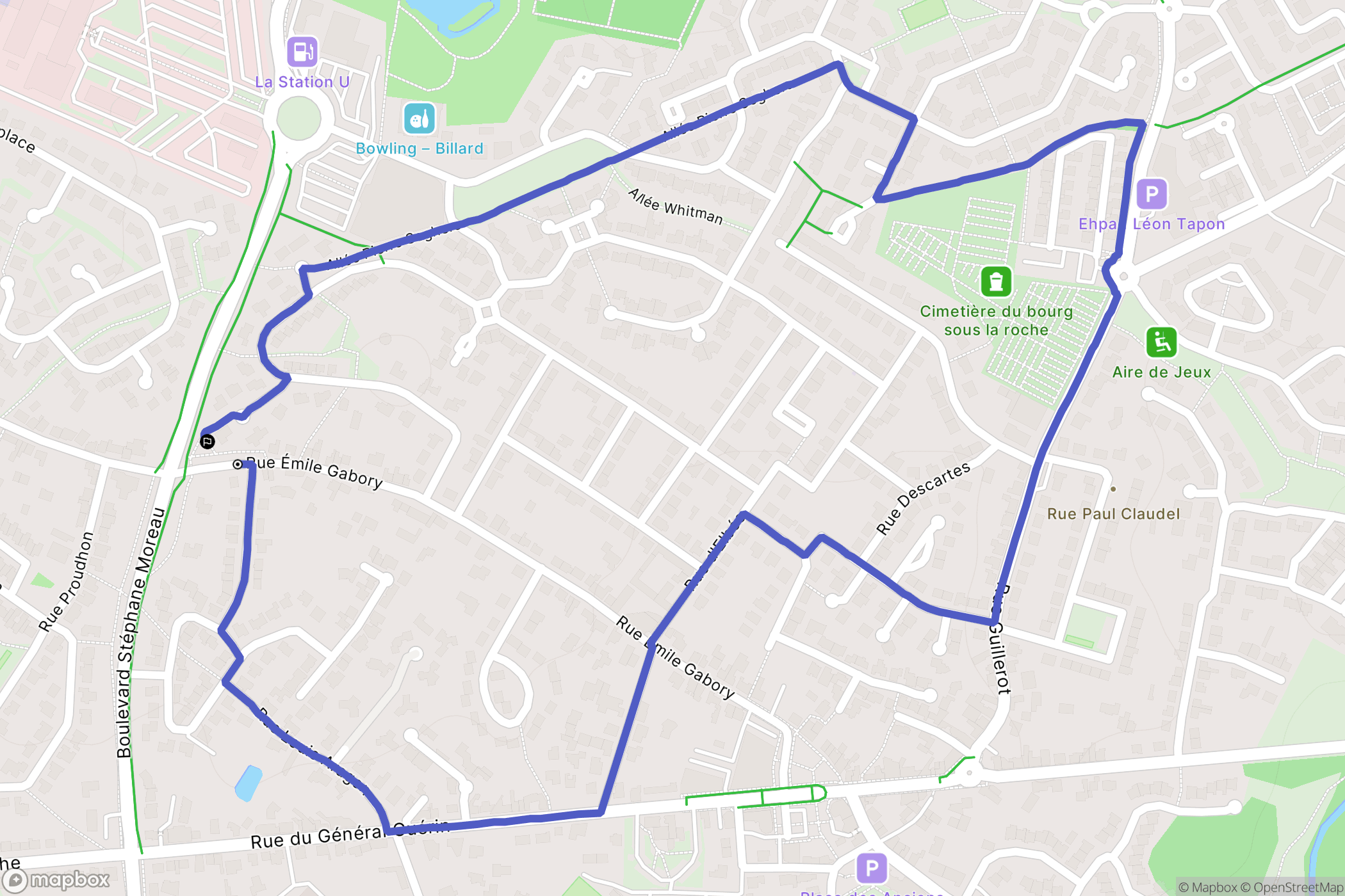 La Roche-sur-Yon : carte du parcours de randonnée - France