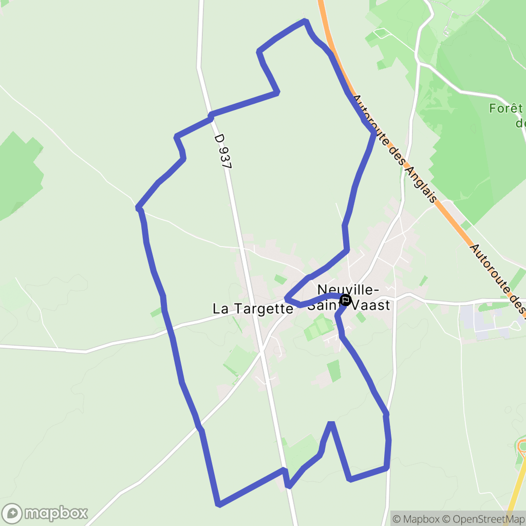 Neuville-Saint-Vaast : carte du parcours de randonnée - France