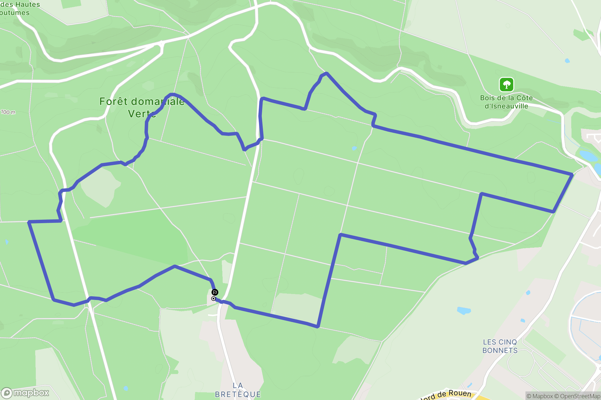 Bois-Guillaume : carte du parcours de randonnée - France