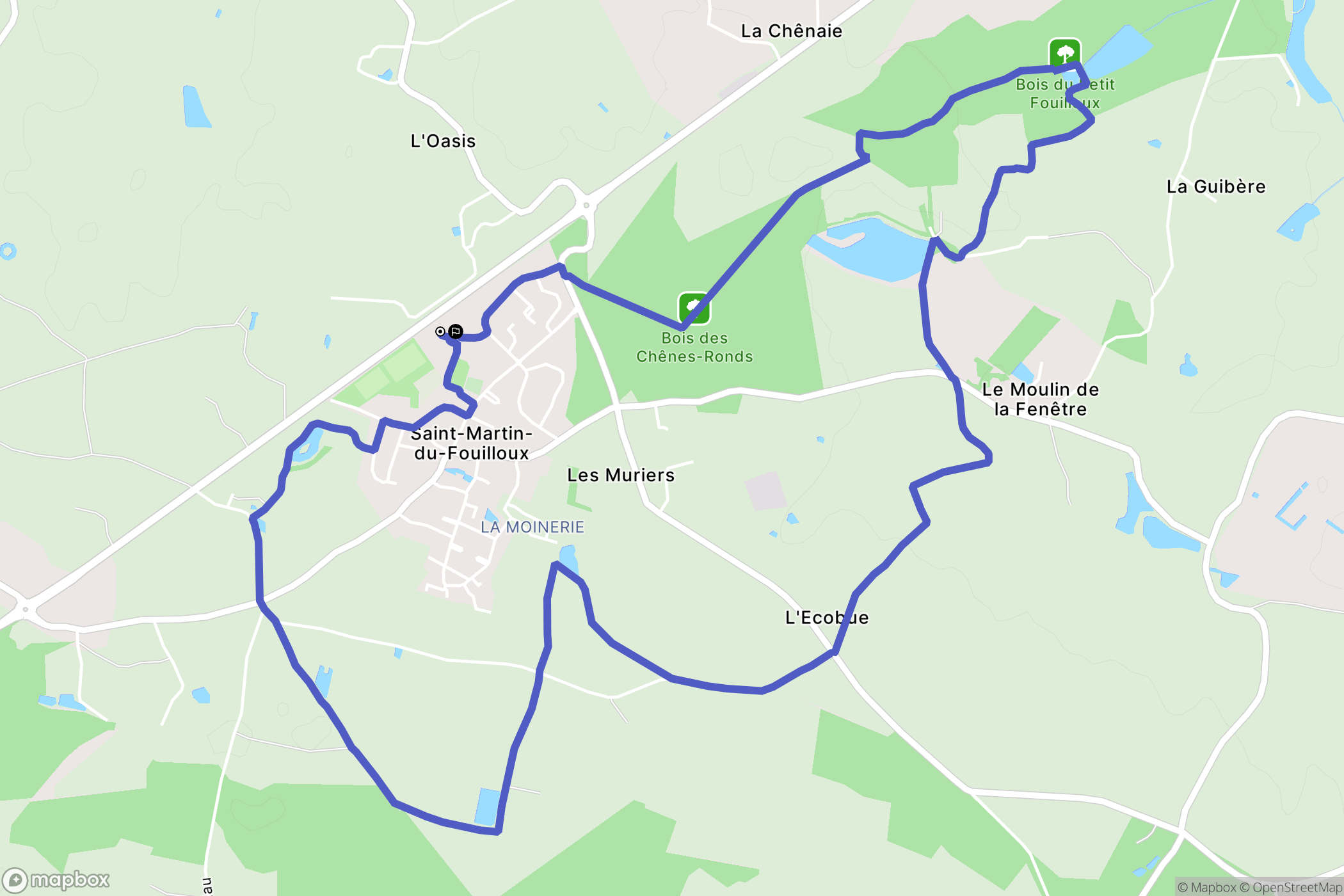 Saint-Martin-du-Fouilloux : carte du parcours de randonnée - France