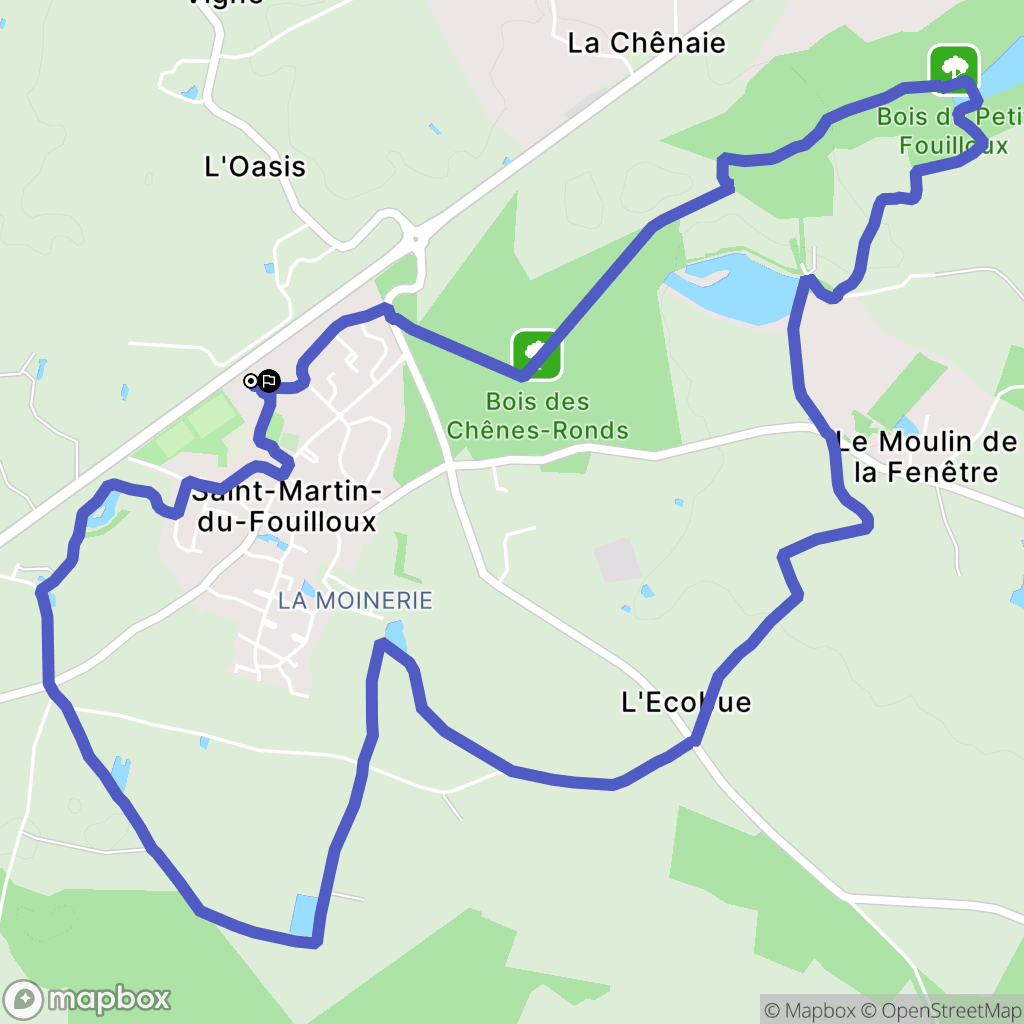 Saint-Martin-du-Fouilloux : carte du parcours de randonnée - France
