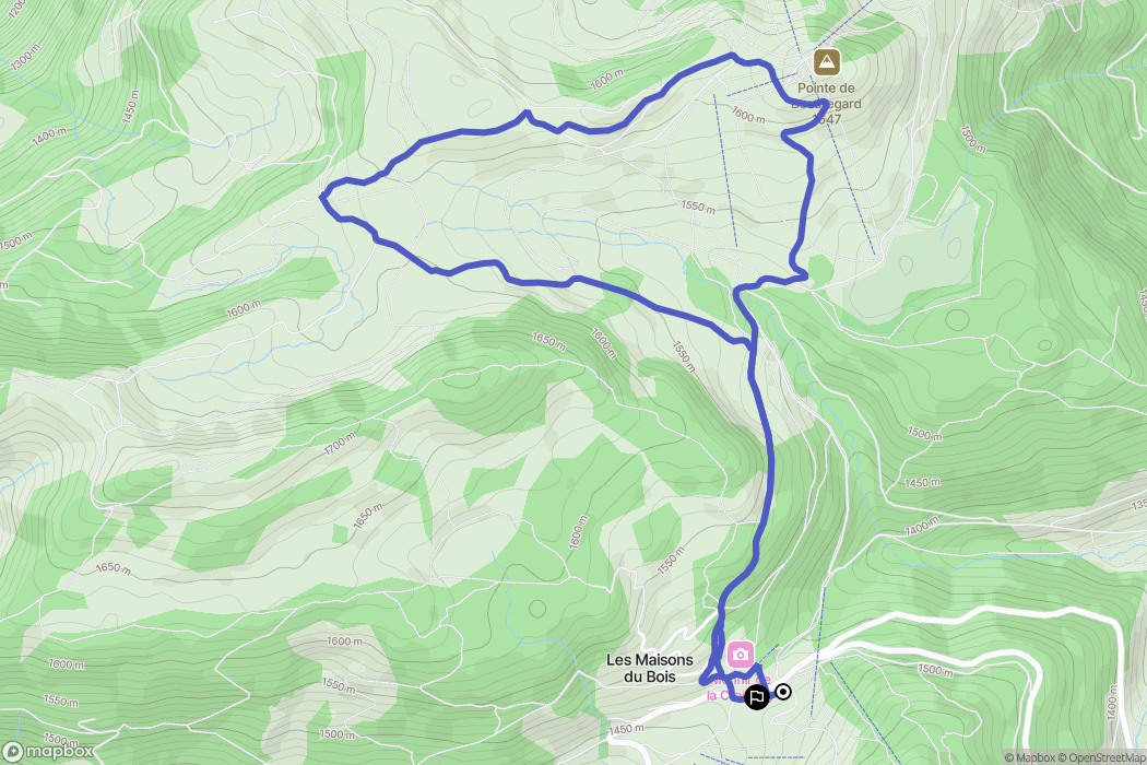Manigod : carte du parcours de randonnée - France