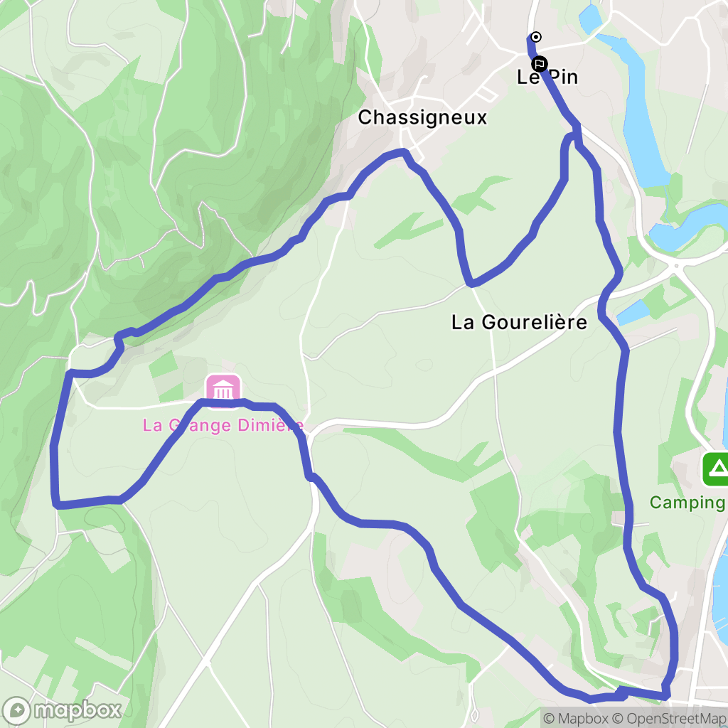 Villages du Lac de Paladru : carte du parcours de randonnée - France