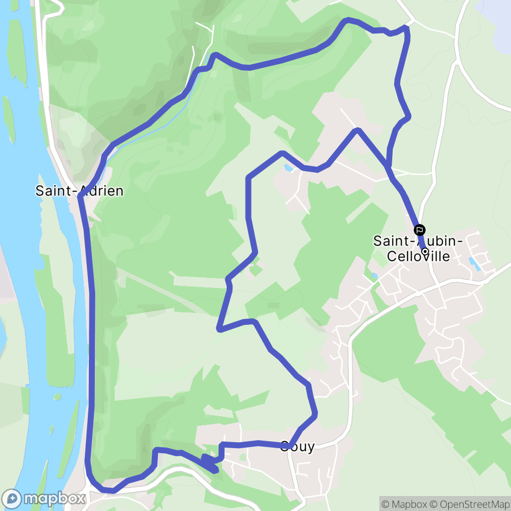 Saint-Aubin-Celloville : carte du parcours de randonnée - France