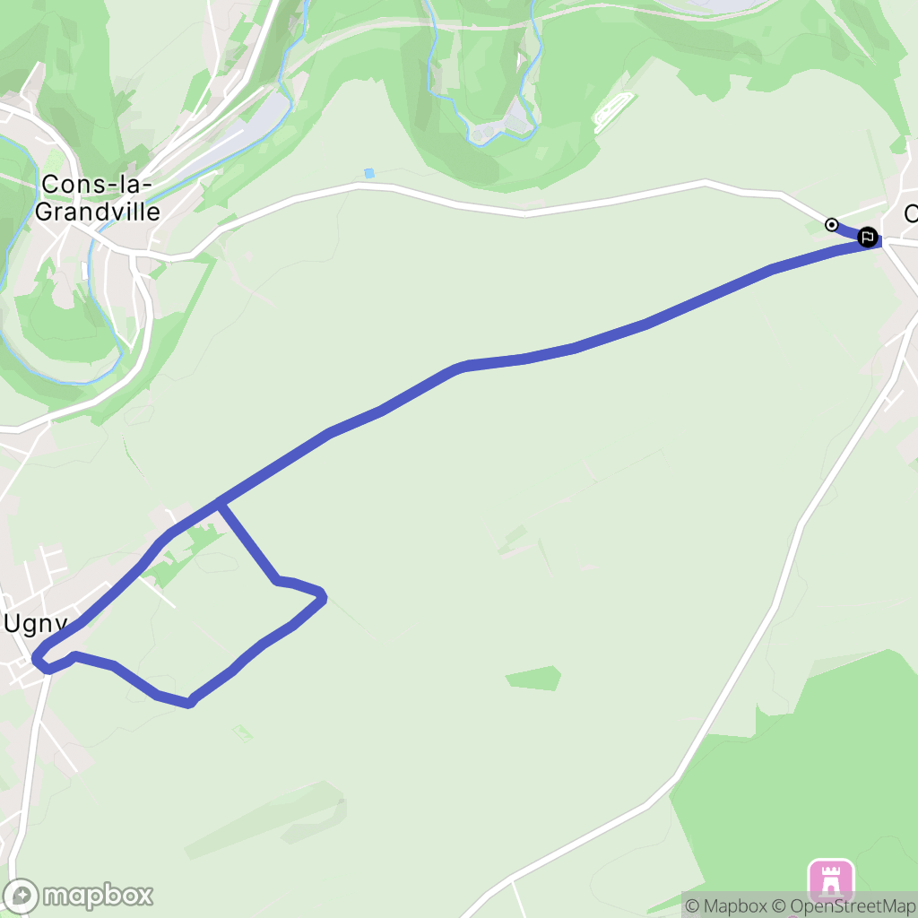 Cutry : carte du parcours de randonnée - France