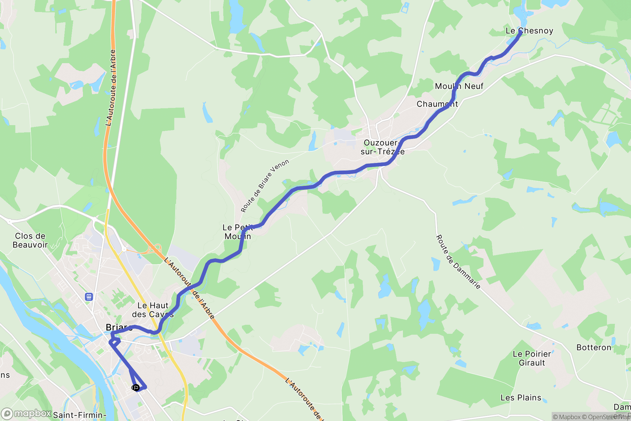 Briare : carte du parcours de randonnée - France
