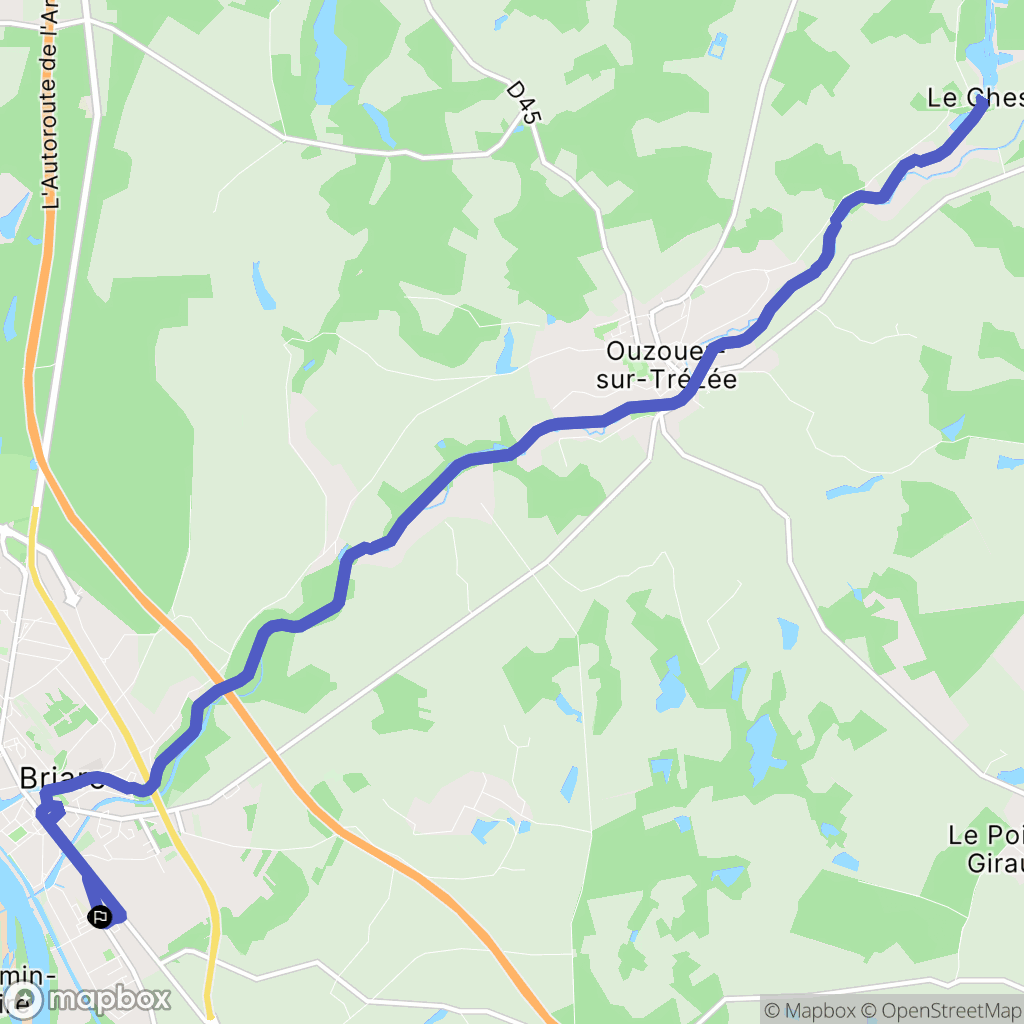 Briare : carte du parcours de randonnée - France