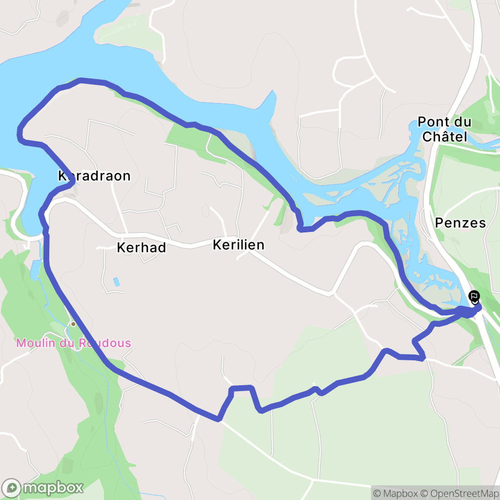 Tréglonou : carte du parcours de randonnée - France