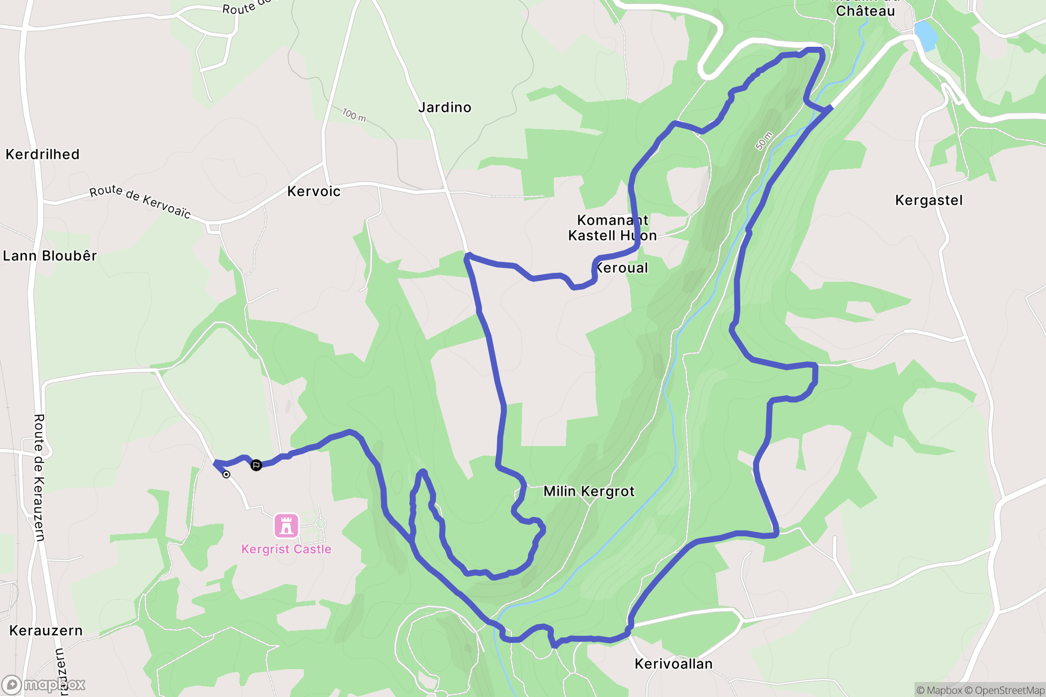 Ploubezre : carte du parcours de randonnée - France