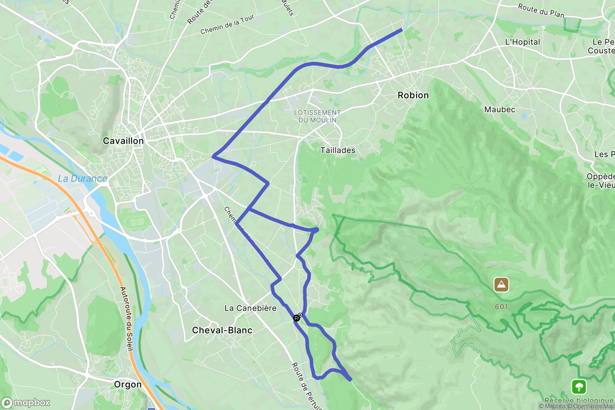 Cheval-Blanc : carte du parcours de randonnée - France