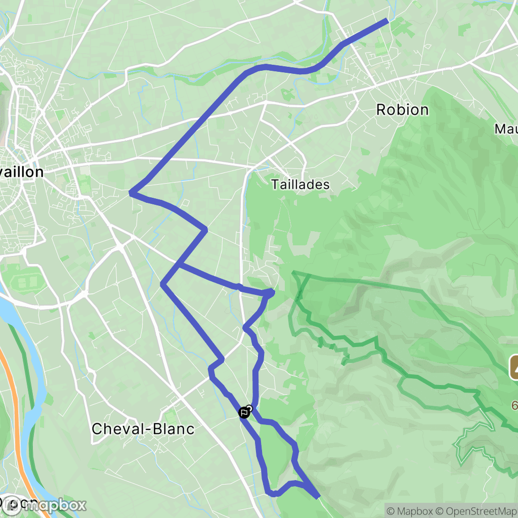 Cheval-Blanc : carte du parcours de randonnée - France