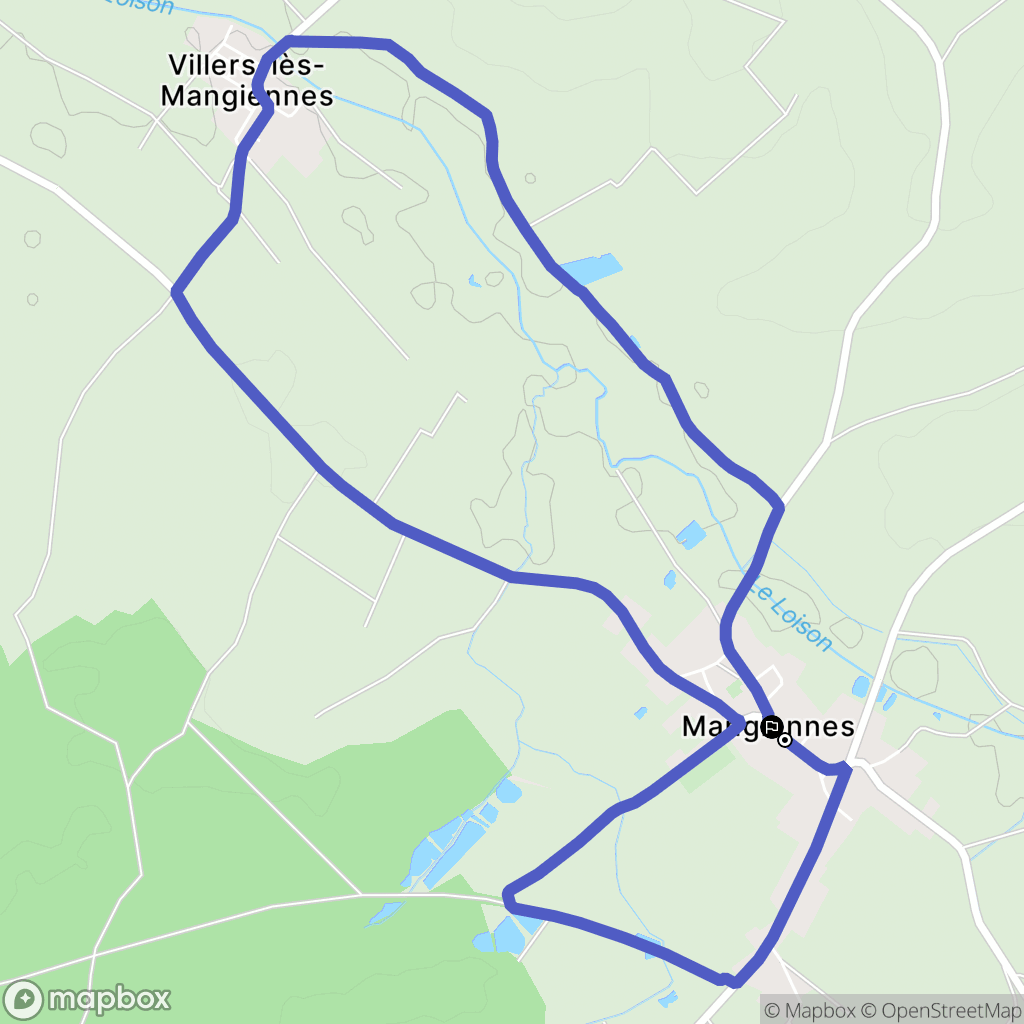 Mangiennes : carte du parcours de randonnée - France