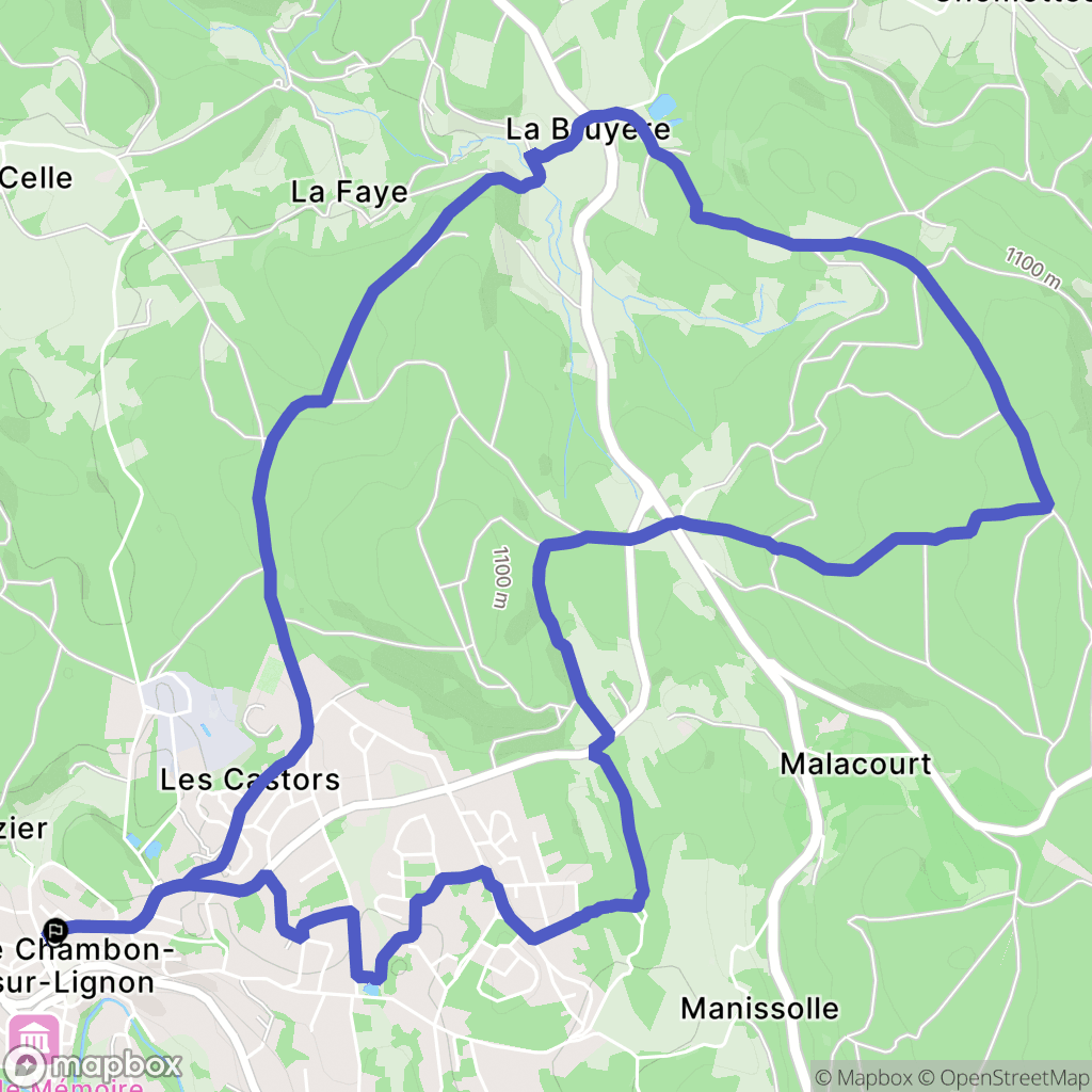 Le Chambon-sur-Lignon : carte du parcours de randonnée - France