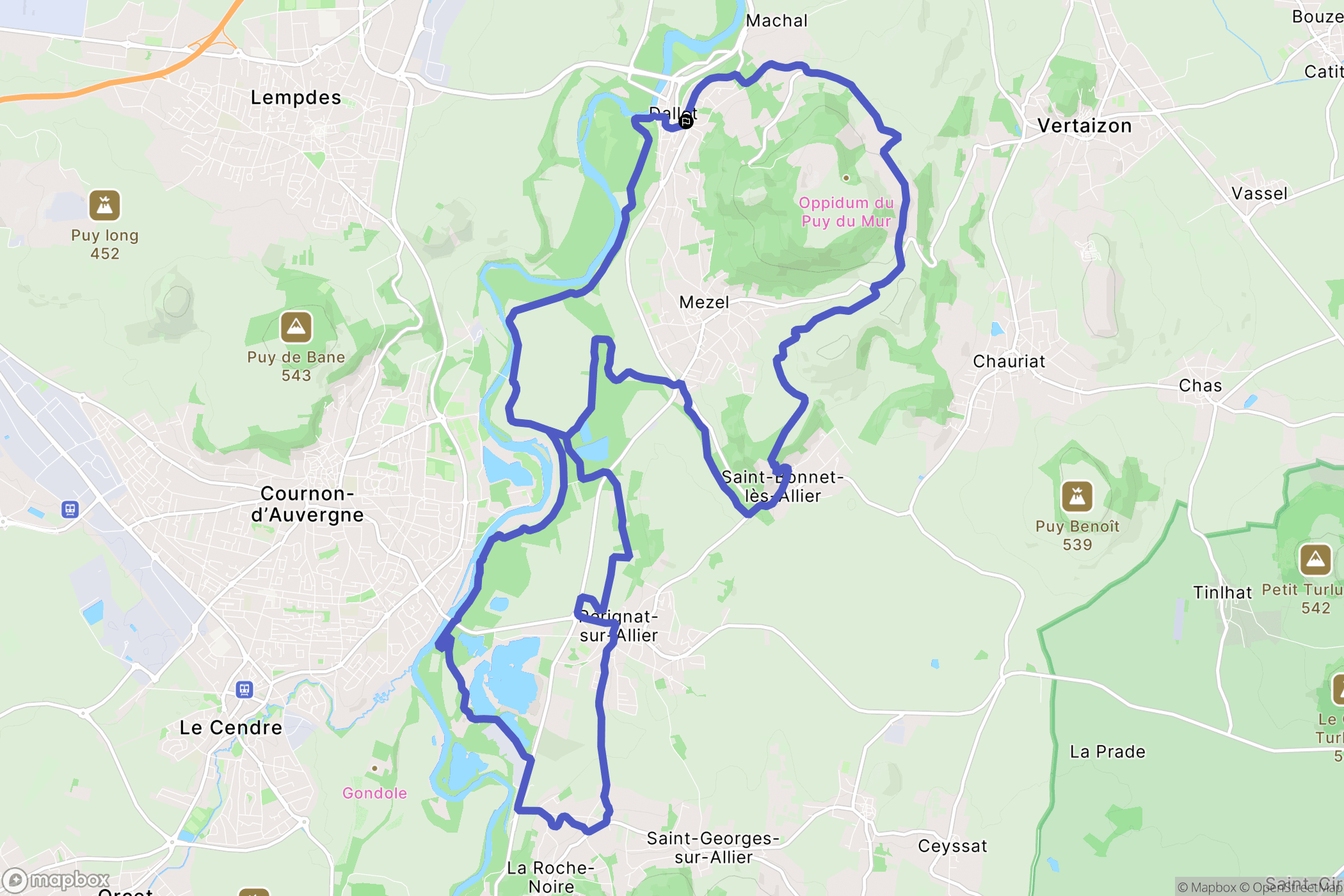 Mur-sur-Allier : carte du parcours de randonnée - France