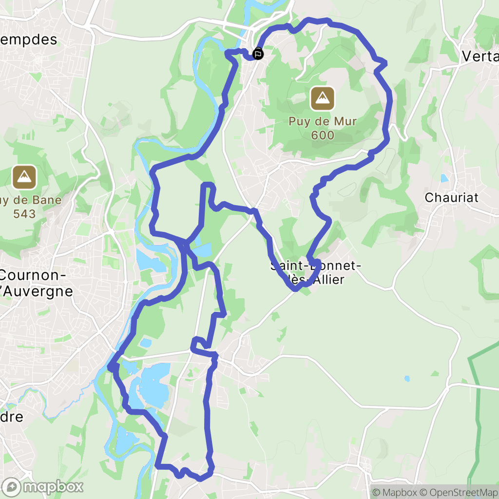 Mur-sur-Allier : carte du parcours de randonnée - France