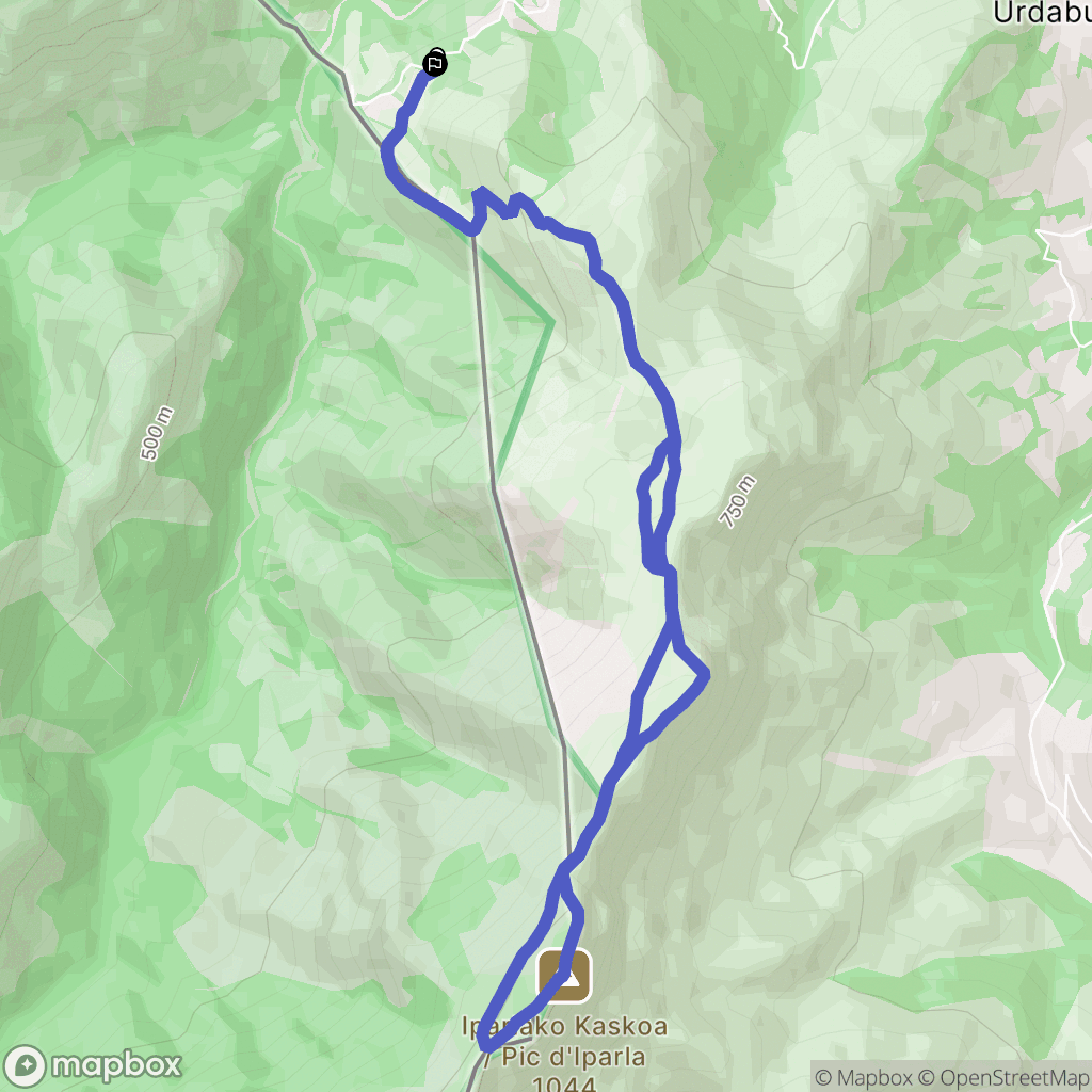 Bidarray : carte du parcours de randonnée - France