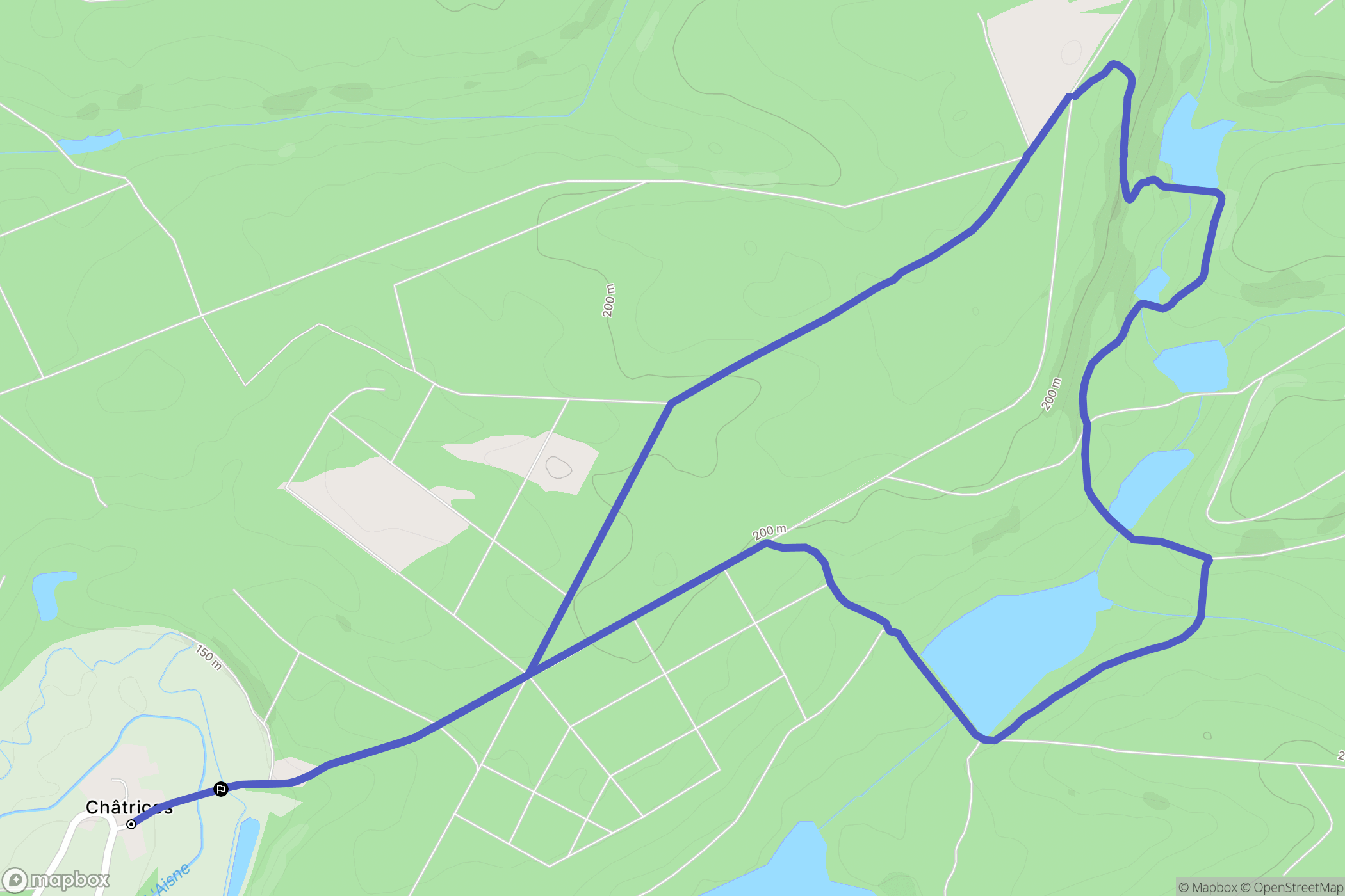 Châtrices : carte du parcours de randonnée - France