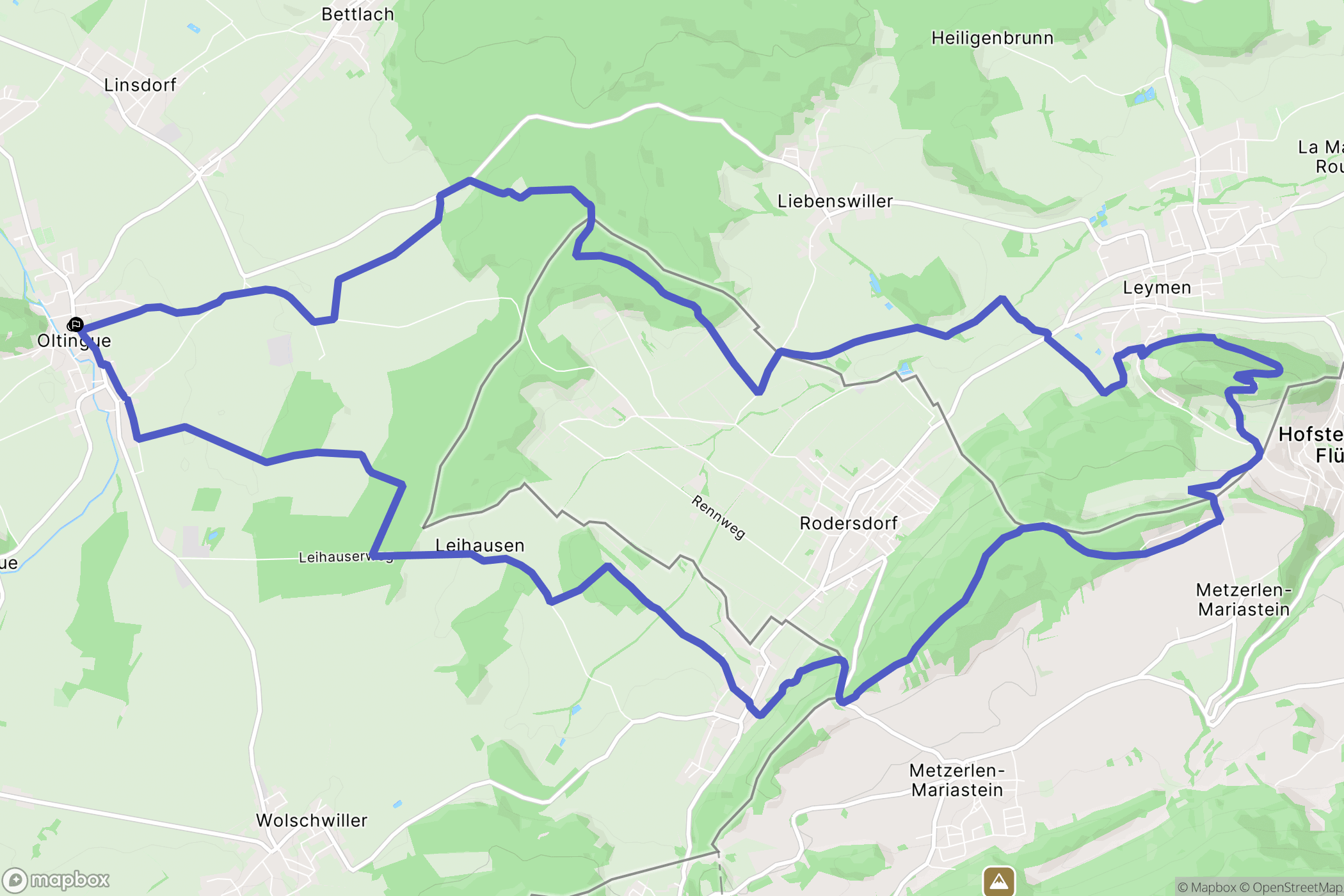 Oltingue : carte du parcours de randonnée - France