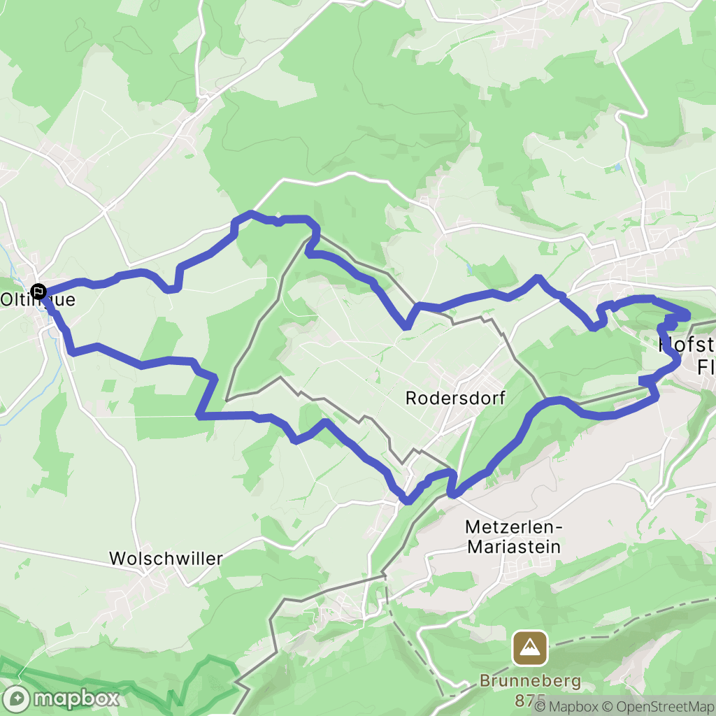Oltingue : carte du parcours de randonnée - France