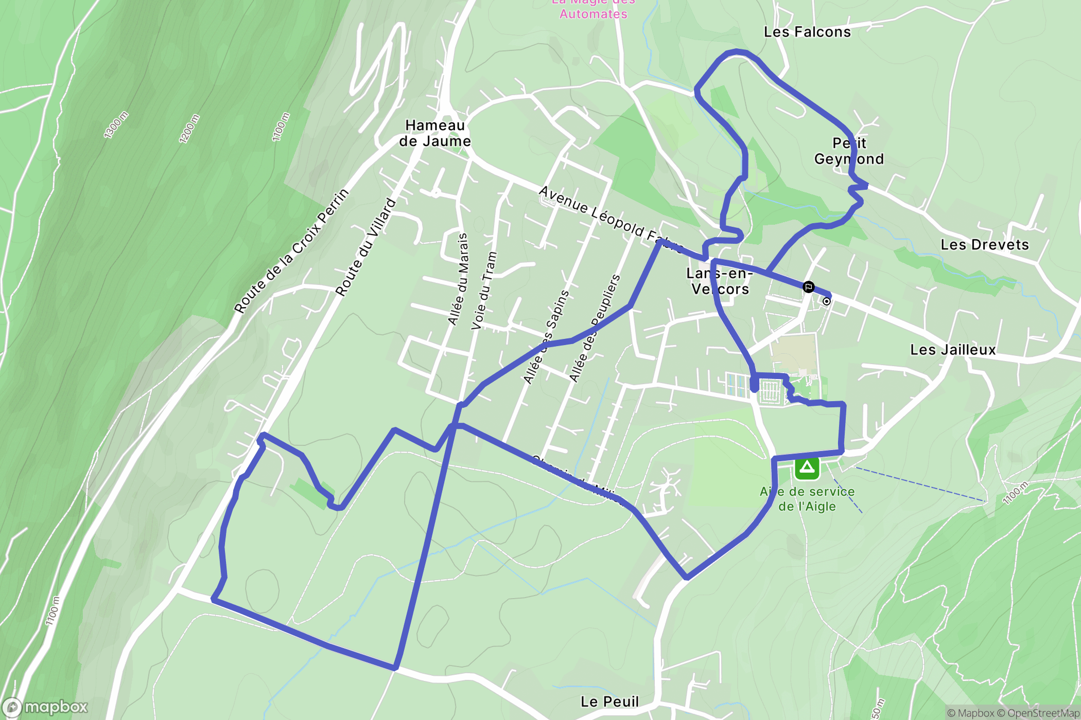 Lans-en-Vercors : carte du parcours de randonnée - France