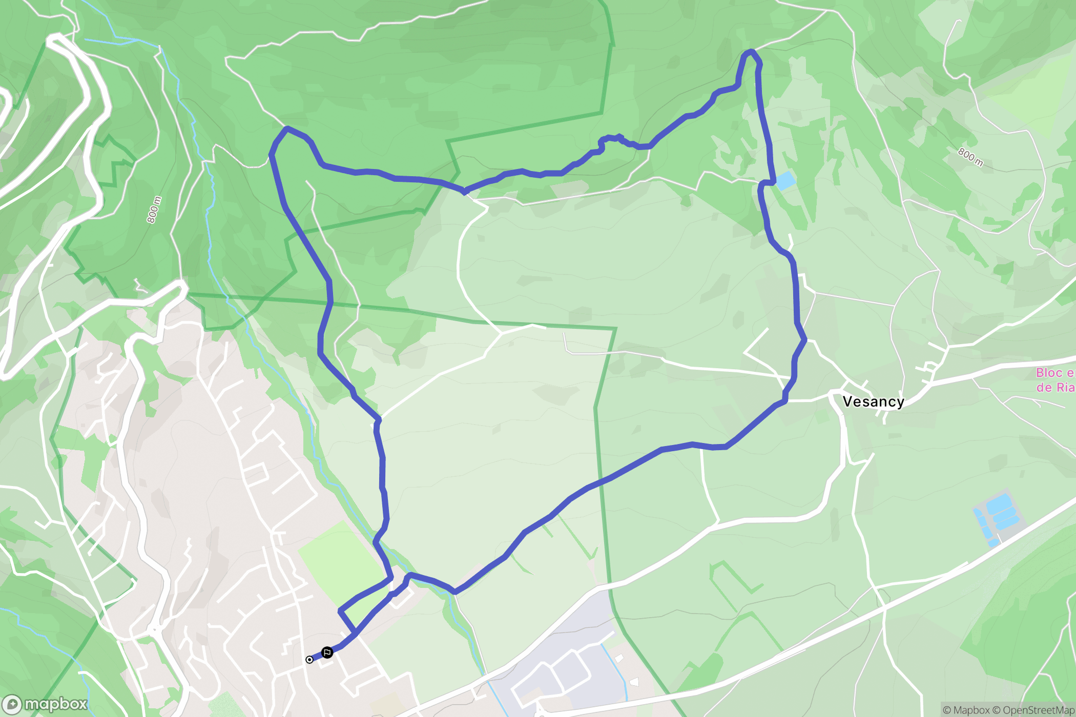 Gex : carte du parcours de randonnée - France