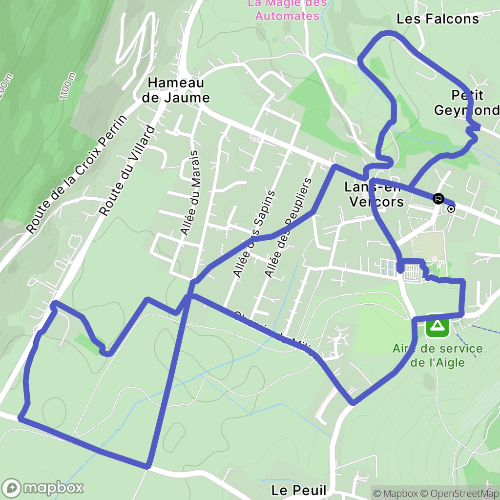Lans-en-Vercors : carte du parcours de randonnée - France