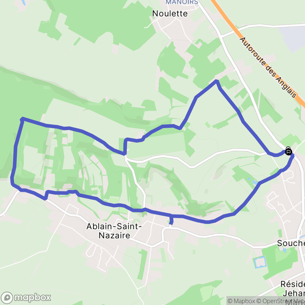 Souchez : carte du parcours de randonnée - France