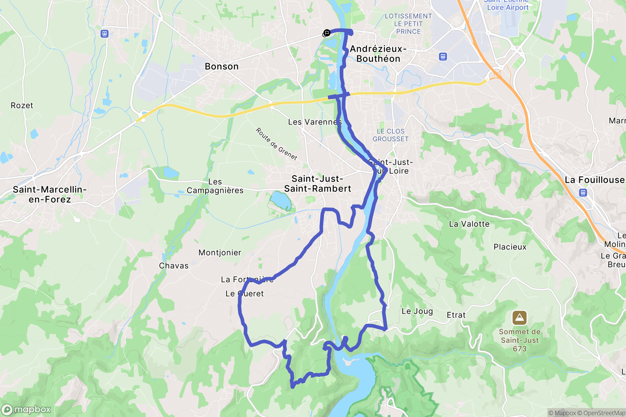 Saint-Cyprien : carte du parcours de randonnée - France